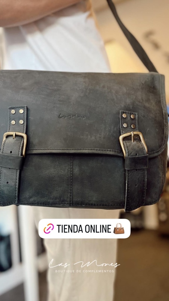 Morral de Cuero Las Mones c/Herrajes de Bronce