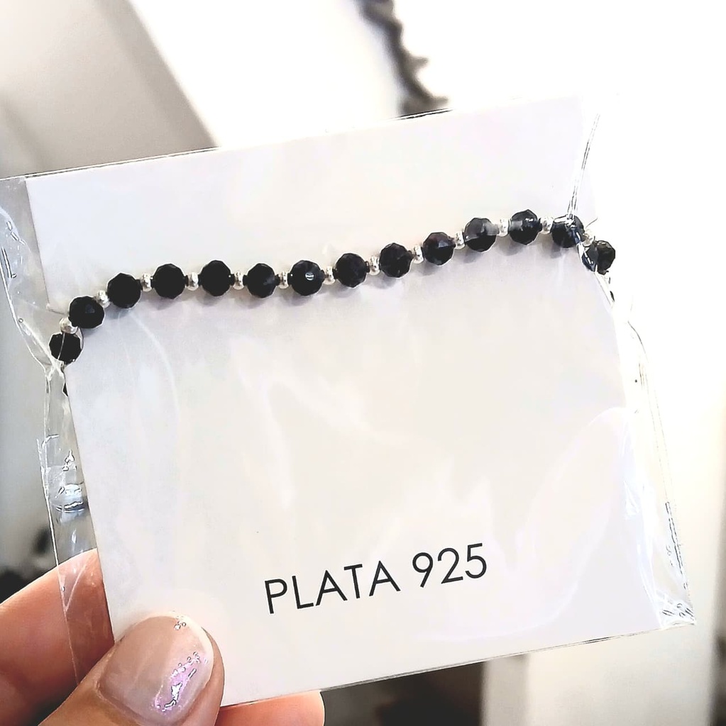 Pulsera Cristal de Roca y Plata 925