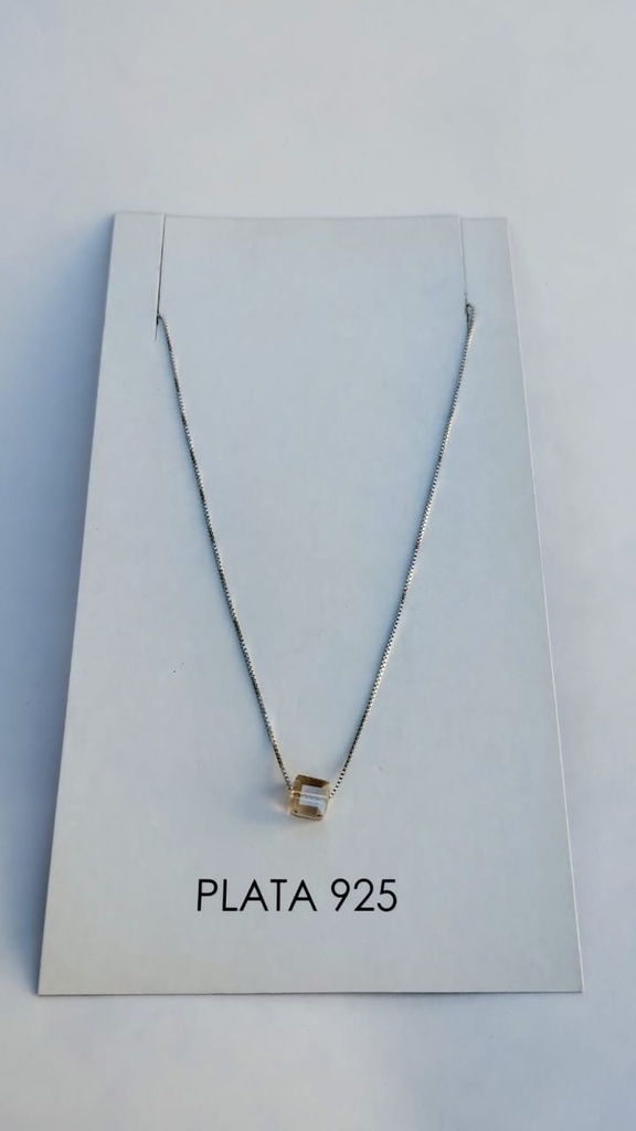 Collar Cubo Ambar Cristal Swarovski (40cm)  