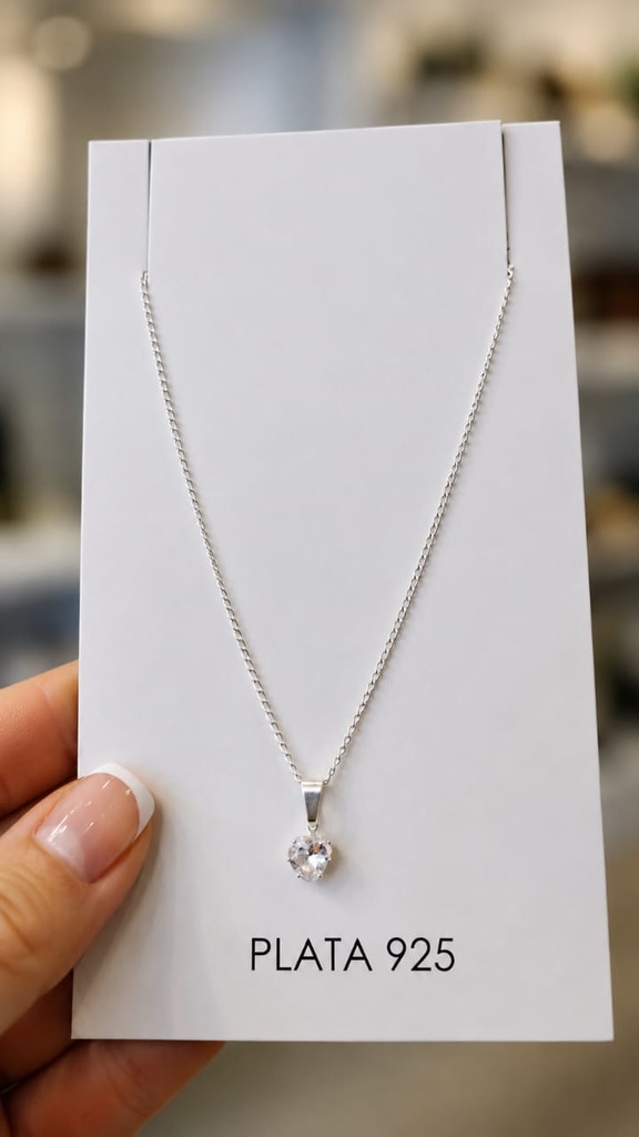 Collar Cristal Corazon Chico