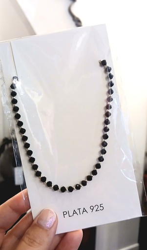 [C7011] Collar Cristal Checo y Plata