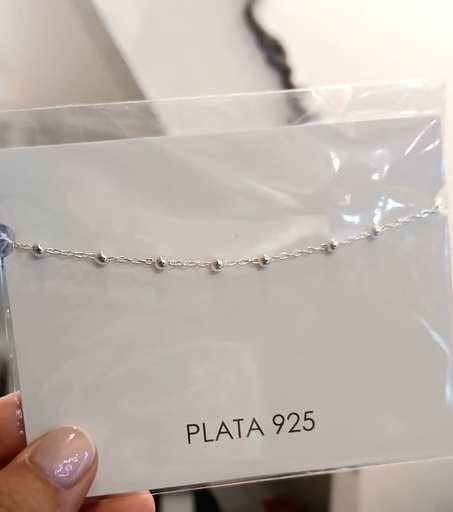 [T7012] Tobillera Plata 925