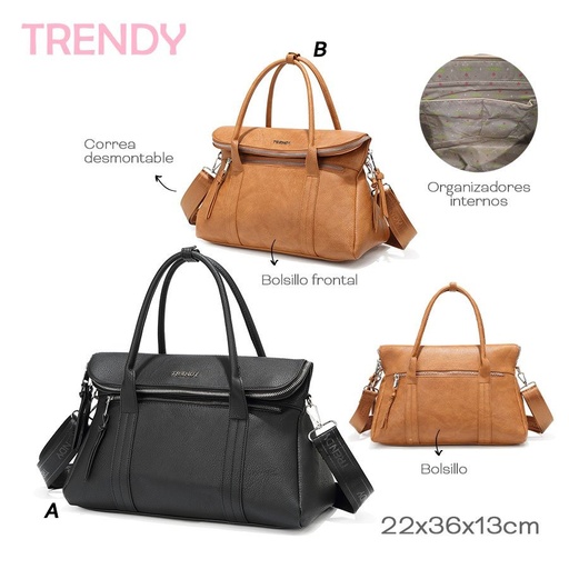 [21922] Cartera Trendy - Simil Cuero -