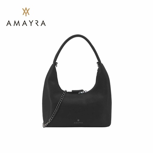 [6190670260911] Cartera Negra c/Cadena Extraíble - Cuero Ecológico -